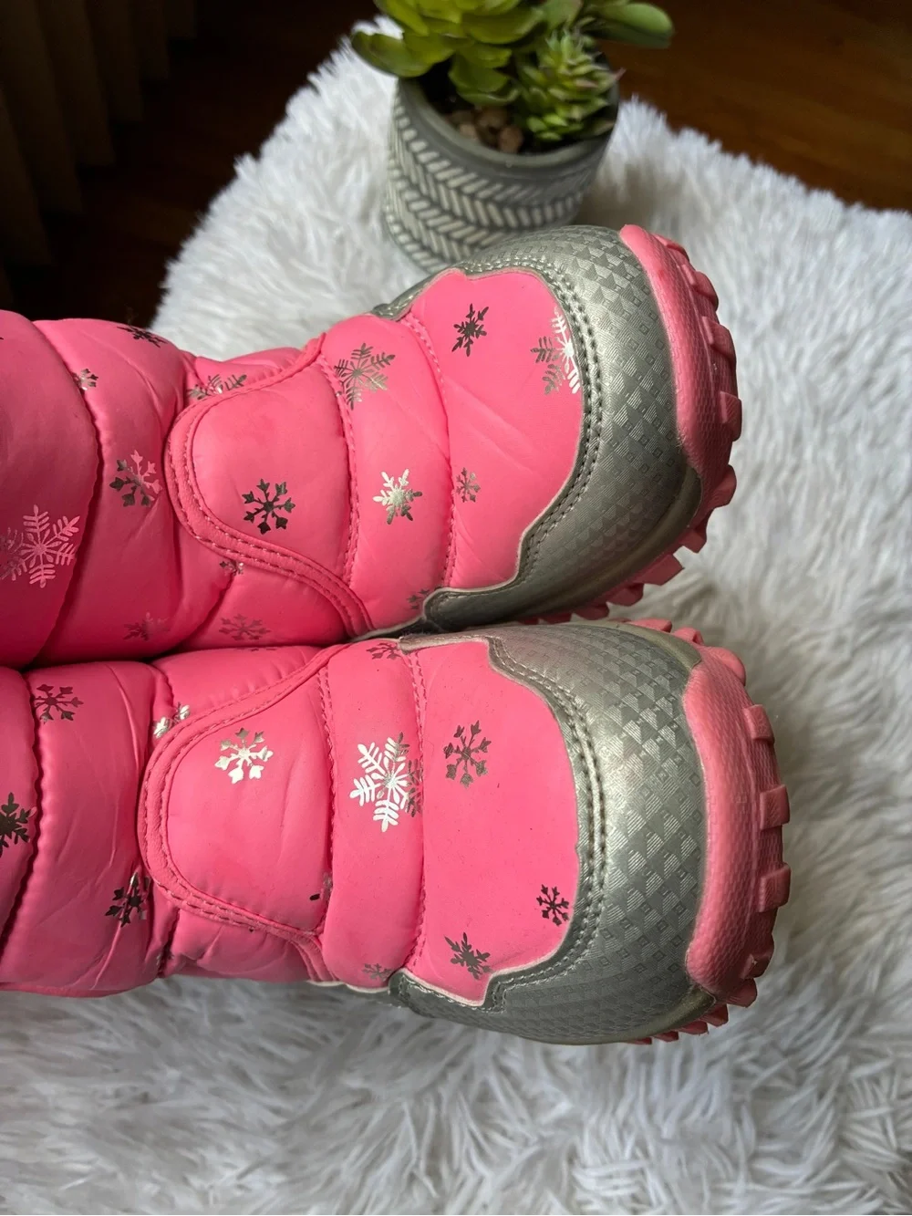 COGA Pink Snowflake Winter Boots